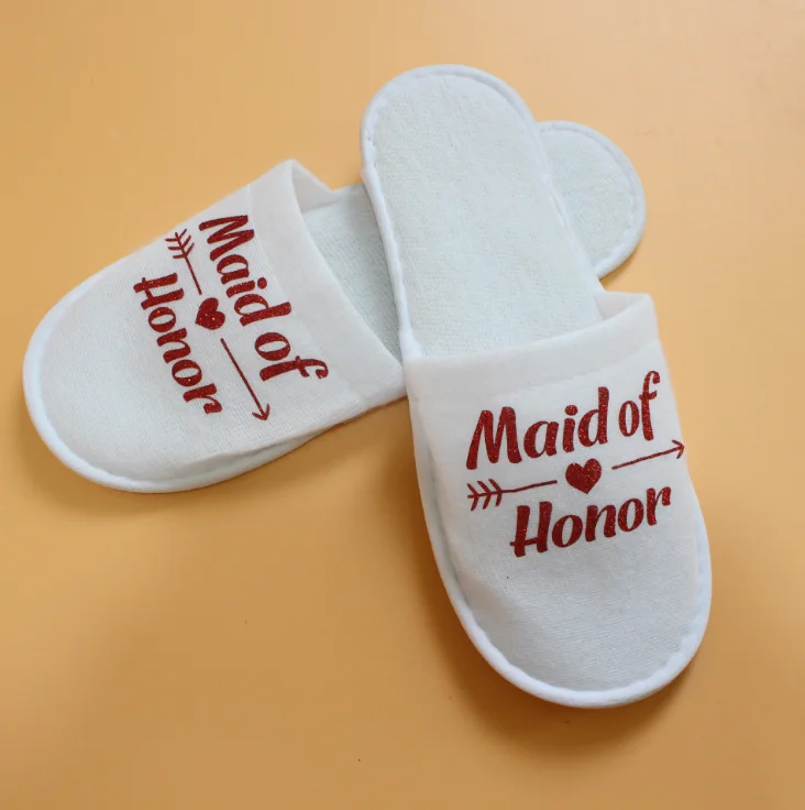 1pair Team Bride Slippers for Bachelorette Party Supplies Bridal Shower Photo props DIY Wedding Decoration Bridesmaid Gift-S - Цвет: as  picture