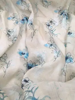 

Natural Ramie fabric digital printing tissus High-end clothing Cheongsam dress patchwork