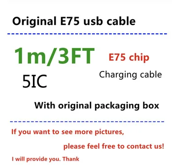 

100Pcs/lot 100% Genuine Original 1m/3ft E75 Chip OD: 3.0mm Data USB charger Cable for i5 6 7 8 plus X XS MAX with packaging