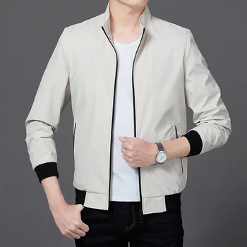 

Men Jacket Spring New Model Monian Casual Jacket Jacket Men's Slim Solid Color Stand Collar Men's