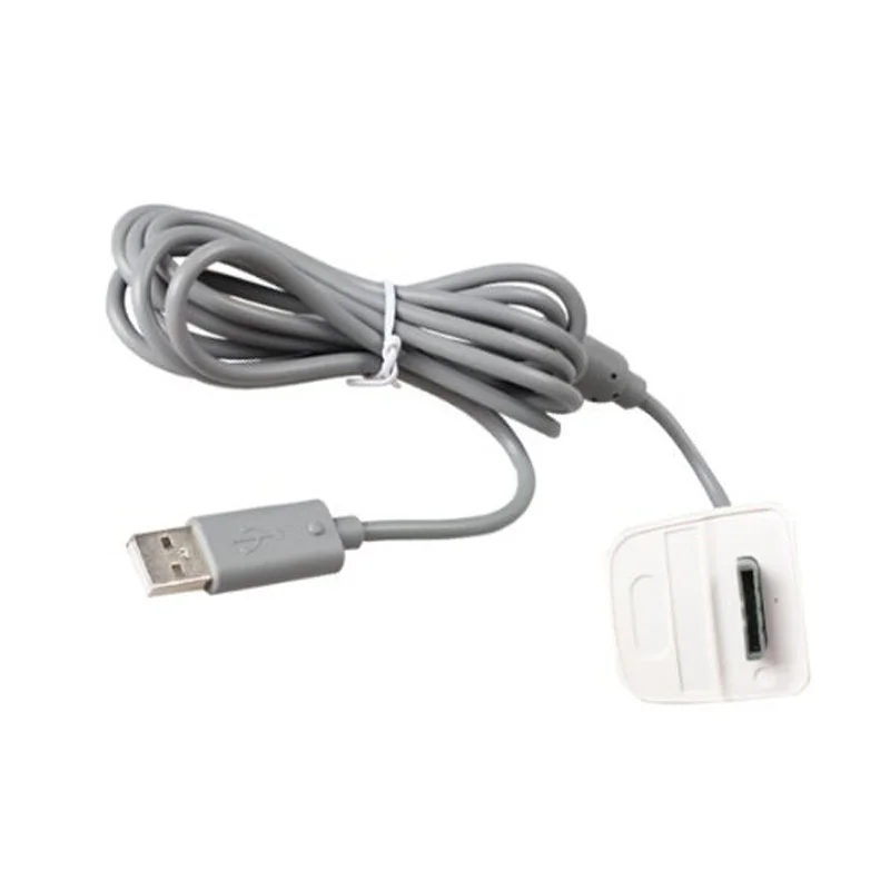 Кабель питания с USB зарядным устройством для Microsoft Xbox 360 серый беспроводной