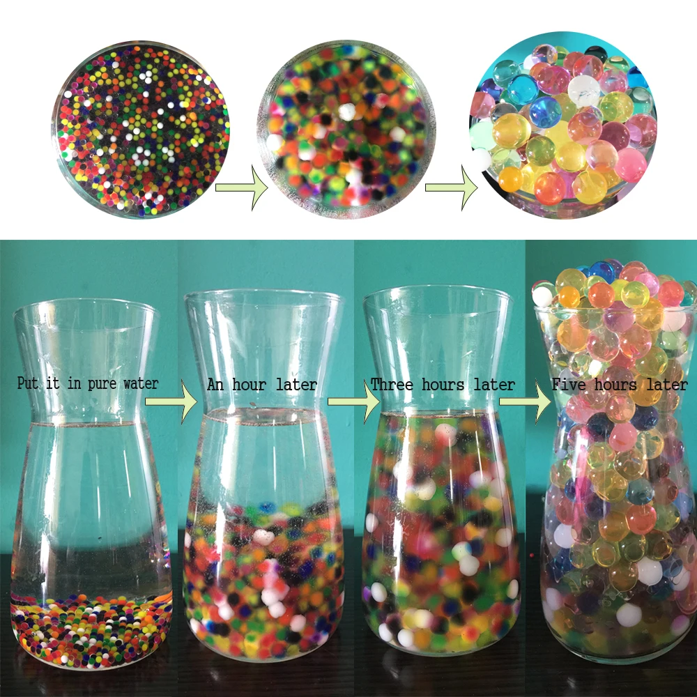 Crystal Soil 10000pcs/bag Crystal Soil Water Beads Hydrogel orbiz Growing Gel Water Balls Christmas Gift Flower/Wedding/Decoration
