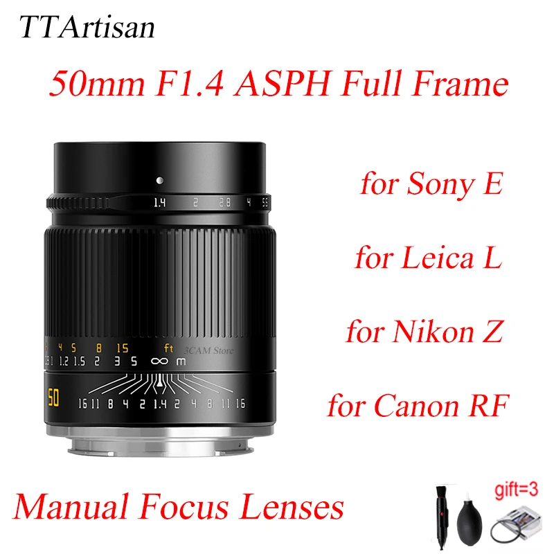 Ttartisan 50Mm F1.4 Asph Full Frame Mf Obiettivo Con Messa A Fuoco Manuale Per Sony E Canon Rf Nikon Z Leica L Mount Sigma Lumix Telecamere