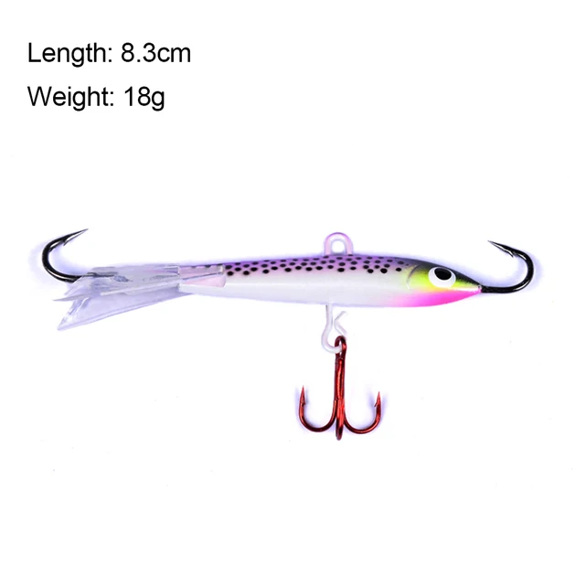 1Pc Colorful Balancers for Winter Fishing Lures Tackle 8.3cm 18g Jigging Rap With a Minnow Profile Hard Bait Pesca Tackle Purple