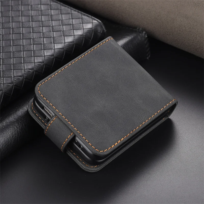 For Samsung Galaxy Z Flip3 ZFlip3 ZFlip 3 Z Flip 3 5G Case Stand Wallet Capa Leather Folding Shockproof Protective Phone Cover samsung silicone case