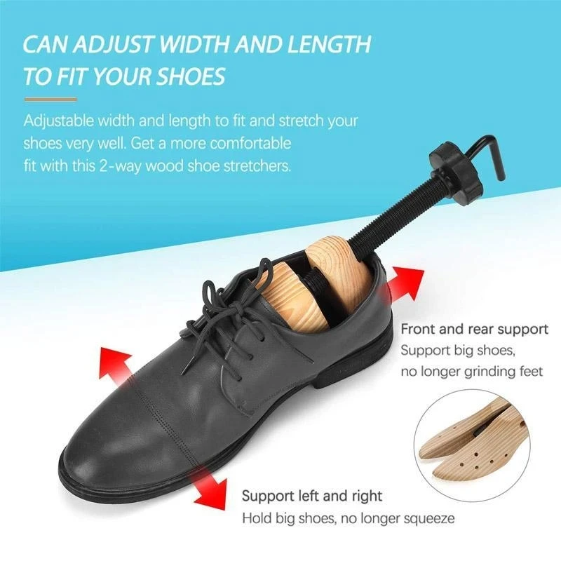Durable Anti-rust Adjustable Smooth Wooden Shoe Stretcher for Men Women Household Boots Expander Trees Stretcher Shaper Rack