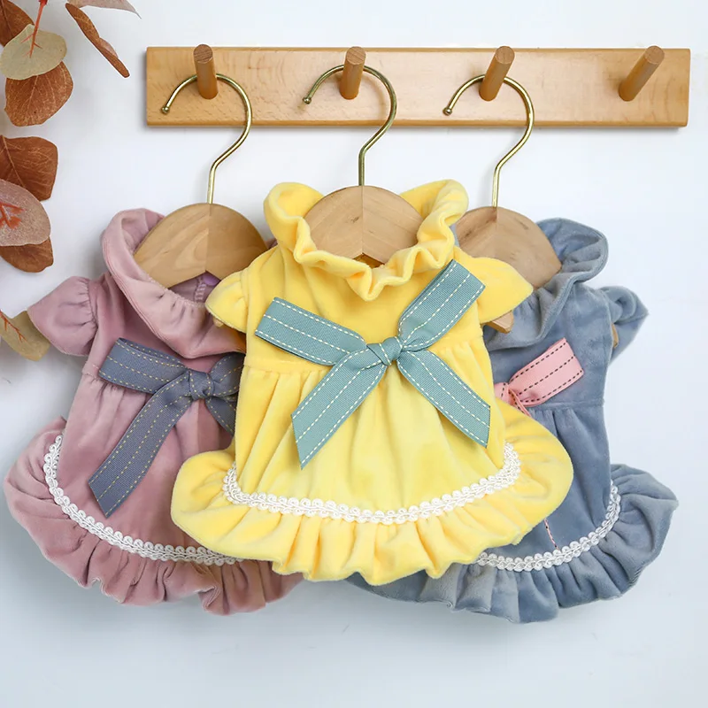 纯色蝴蝶结裙绒版_1273