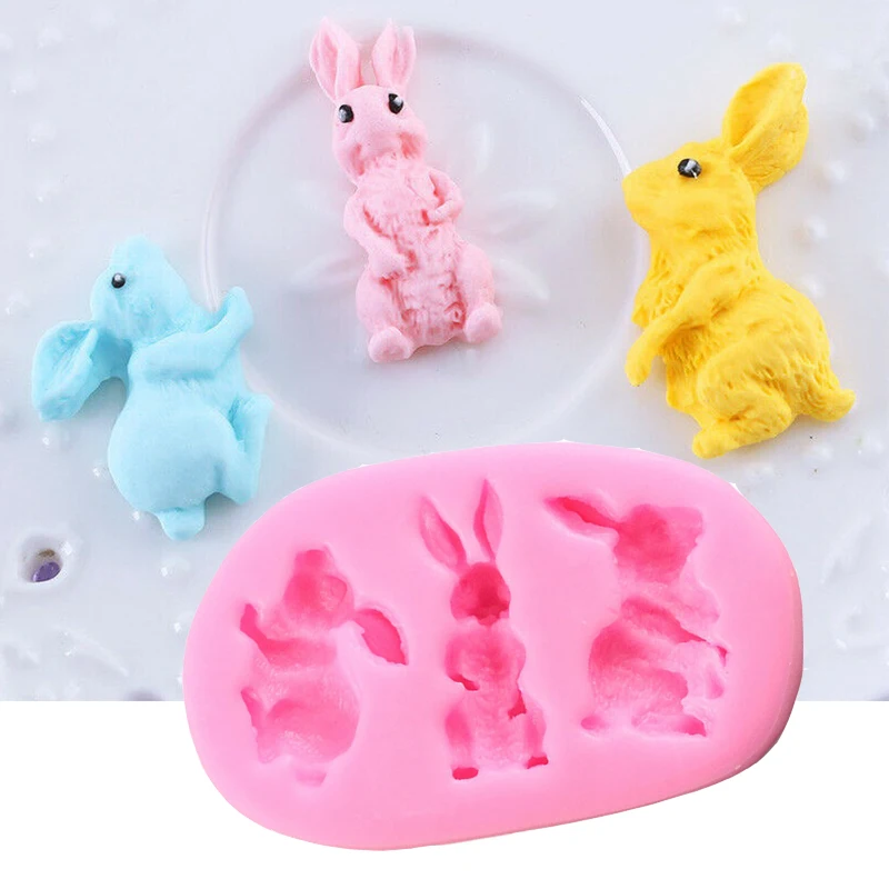 

Easter Silicone Molds Animals Rabbit Cupcake Topper Fondant Cake Decorating Tools Candy Chocolate Mould Silicone mold