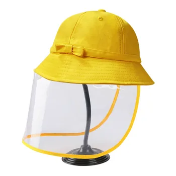 

Removable Kids Baby Anti-Spitting Fisherman Hat Protective Face Shield Transparent Windproof Anti-UV Anti Droplet Face Cover Cap