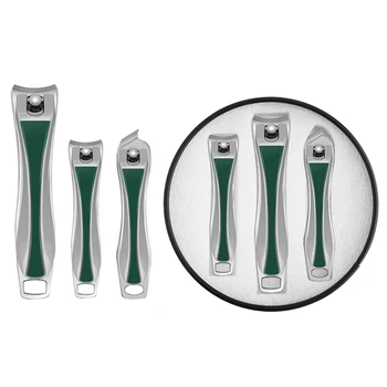 

3pcs Stainless Steel Nail Clipper Set Manicure Set Pedicure Set Fingernails Toenails Clippers Sharp Nail Cutter Kit Travel Case