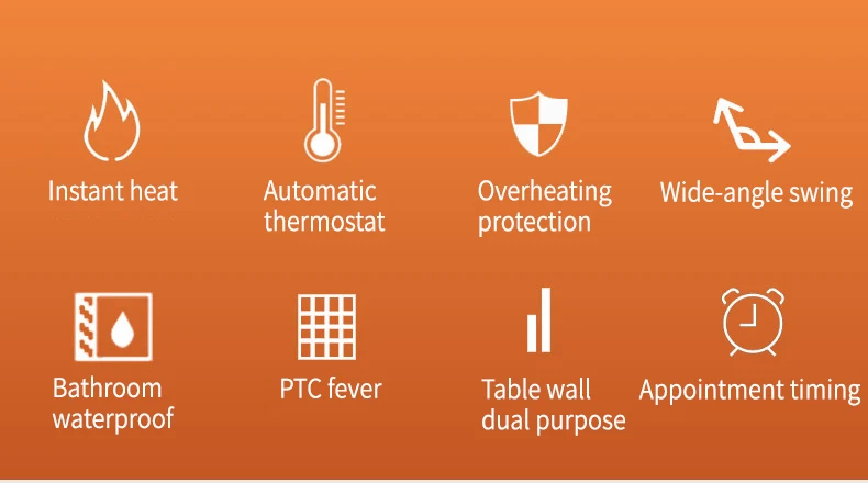 Wall-mounted Heater Household Electric Heating Fan Bathroom heating Remote control Air-conditioning Warmer Cold and Warm HF07