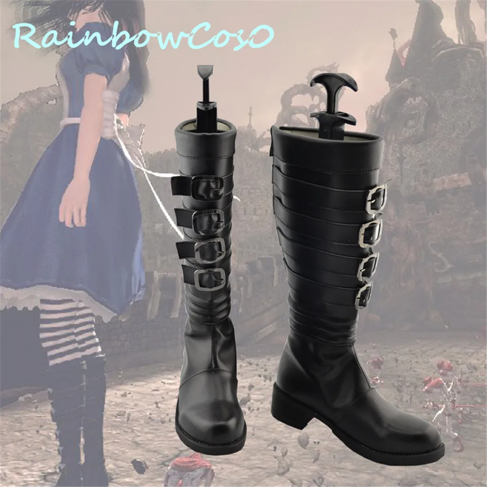 RainbowCos0 Косплэй обувь Алиса: безумие возвращается ботинки для Хеллоуина