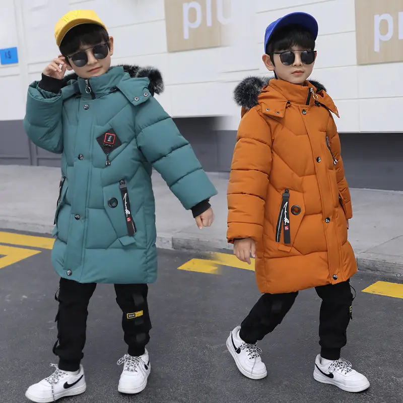 Kids Girls Winter Hooded Down Coat Boys Puffer Jacket Warm Parka Outerwear Windproof Padded Cotton Snow Clothes 