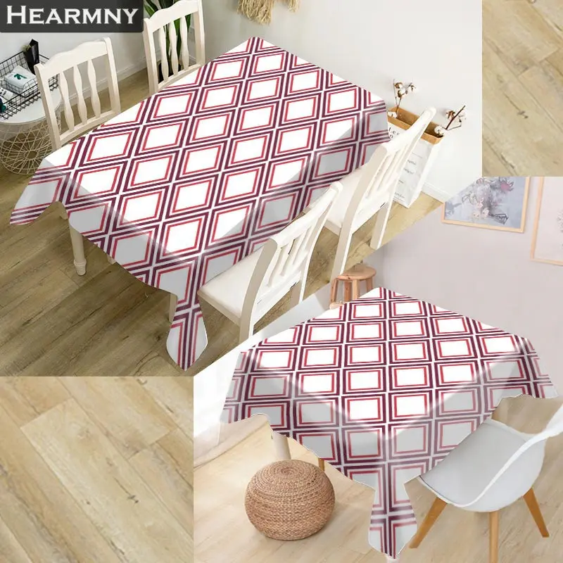 

Nordic Tablecloth Abstract Geometry Skull Oxford Fabric Square/Rectangular Dust-proof Table Cover For Party Home Decor TV Covers