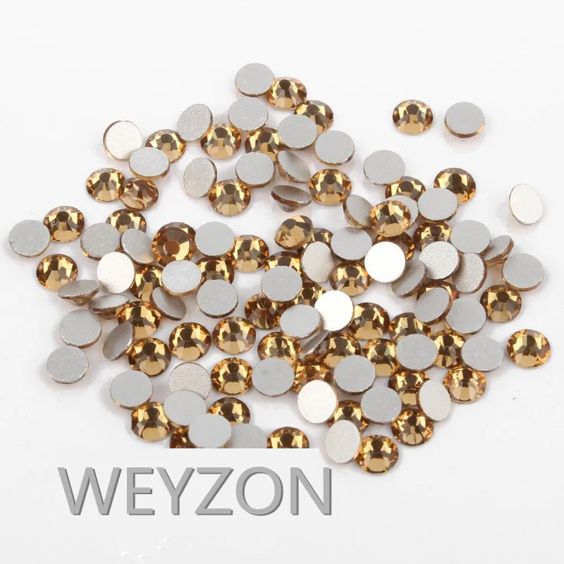 

Lt.col.topaz Color ss3 to ss30 Size Non Hot fix Glue on Flat back Glass Rhinestone Nail Art Decoration Rhinestone