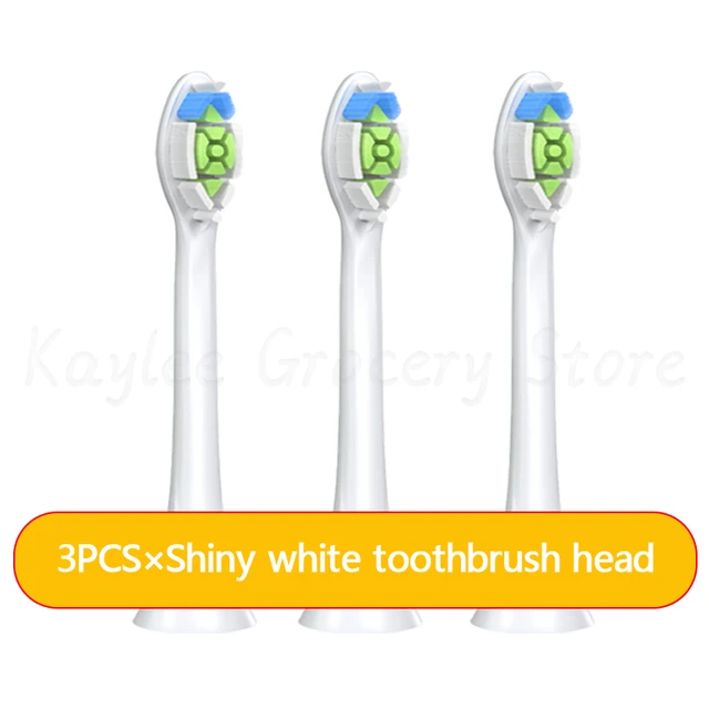 Replacement Electric Toothbrush Heads Compatible With Philip Sonicare Electric Toothbrush HX6930 HX6530 HX9342 HX6232 HX6064 3PCS Shiny white