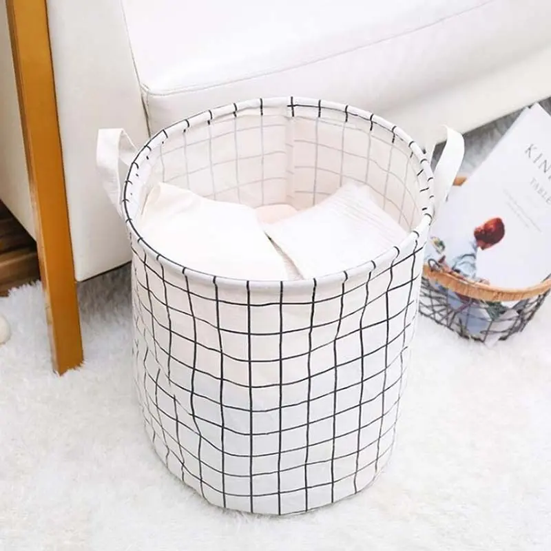 2021 New Super Large Laundry Basket With Drawstring Round Dirty Clothes Toys Folding Bucket Anti-dust Big Storage Barrel Hamper