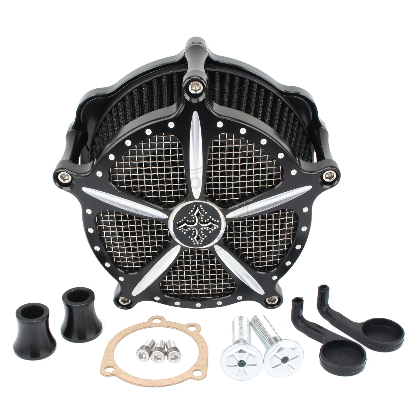 Filtro de ar da Motocicleta Sistema de Admissão de ar Limpo para Harley Preto Venturi Corte Mais Sportster Ferro 883 Xl1200 Xl883 48 72 1991-2020 Cnc 16 Filtros de ar e sistemas