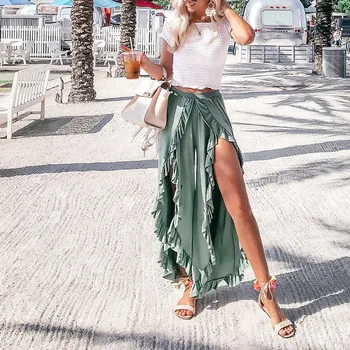

Women's Casual Pants New Wide-leg Pants Wide Loose-fork Trousers Women's Fashion Wild Skirt Pants