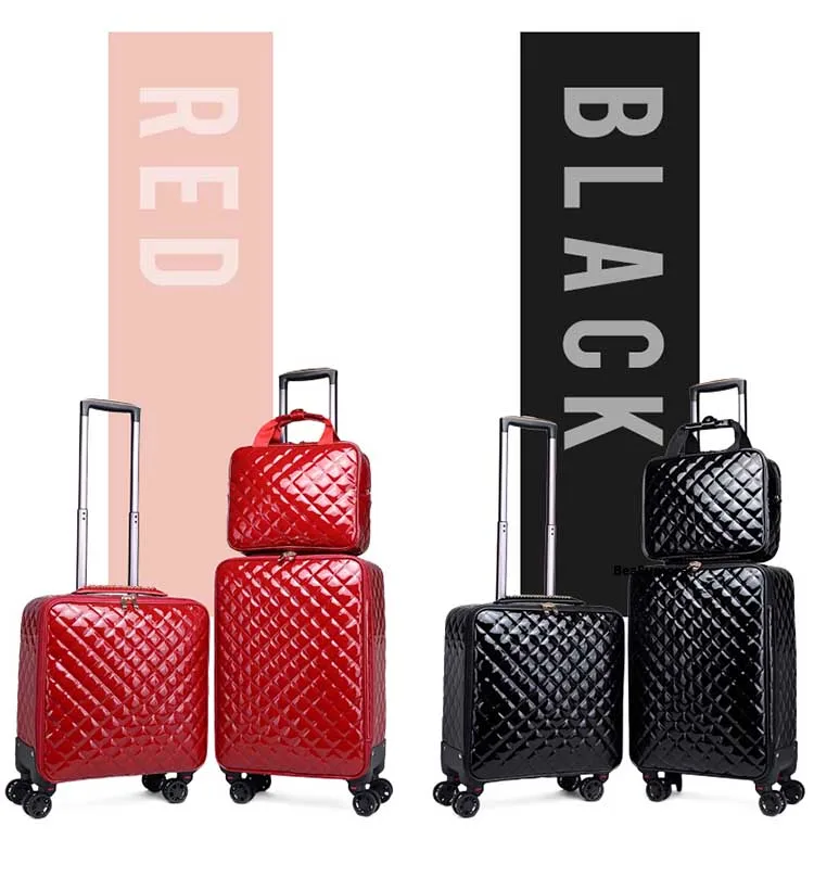BeaSumore, модные комплекты багажа на колесиках из искусственной кожи, Корейская версия, женские чемоданы на колесиках 16/20 дюймов, на колесиках