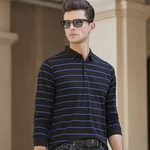 Высококачественная 3D вышитая рубашка поло мужские хлопок черные полосатые поло Новое поступление мужские повседневные деловые поло 8906