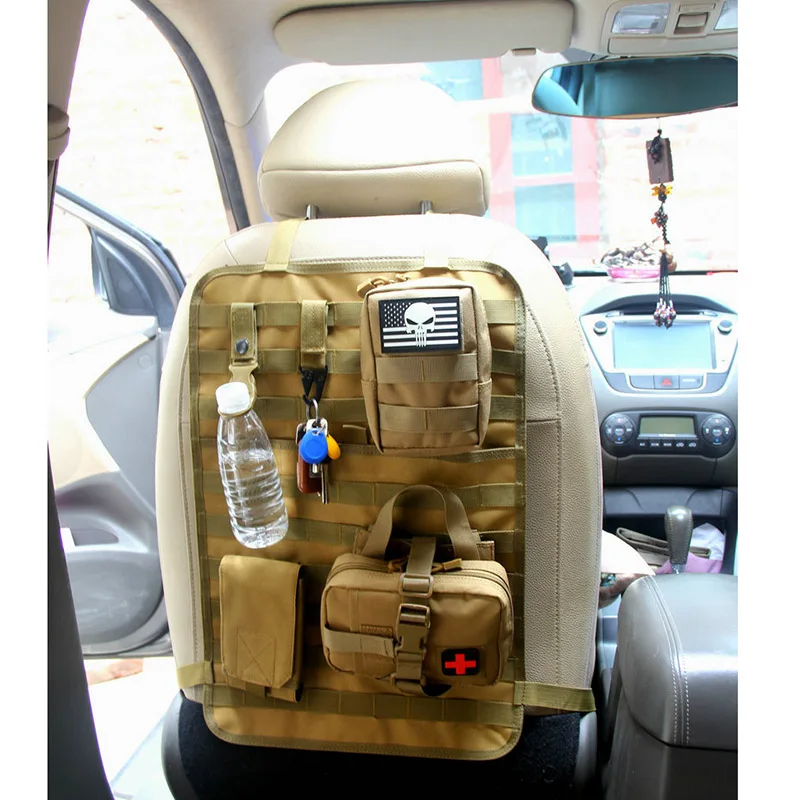 Тактический Molle автомобильный органайзер для спинки сиденья сумка для хранения Чехол универсальный чехол для сиденья чехол для панели автомобиля чехол-протектор на автомобильное сиденье