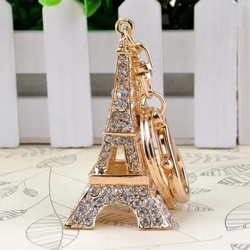 

Decorative Eiffel Tower Shaped Accessories Rhinestone Cute Gift Souvenir Birthday Jewelry Unisex Key Chain