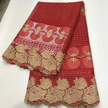

6 colors (5yards/pc) red color African guipure cord lace fabric with wonderful design 2020 new for party dress WLA025