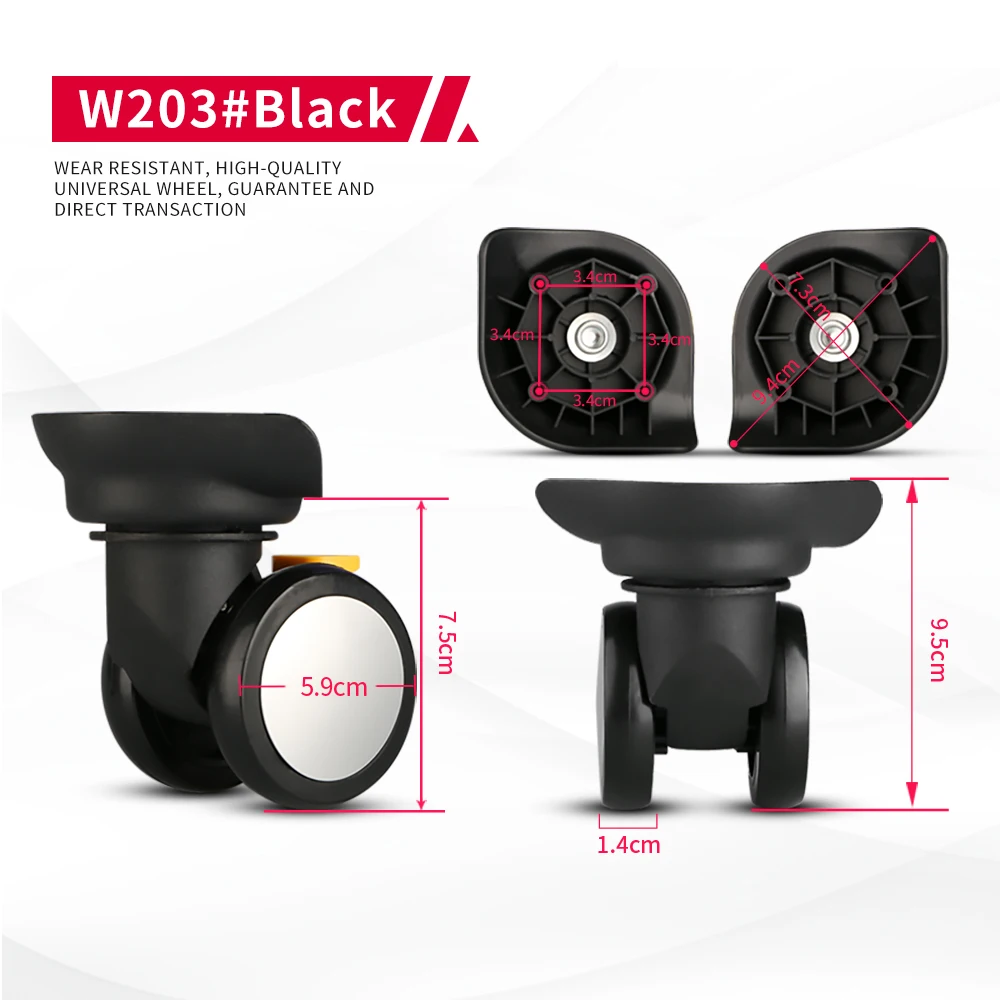 DILONG W203 Luggage wheels trolley box accessories universal travel password box pulley customs box practical non-slip casters