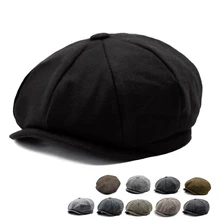 Мужские Винтажные береты, повседневные плоские остроконечные береты, шапки для мужчин, Женская Теплая Зимняя кепка
