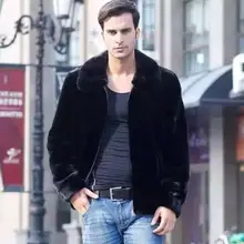 Осенняя кожаная куртка из искусственного меха норки, Мужская зимняя утолщенная теплая меховая кожаная куртка, мужские свободные куртки, модные B224