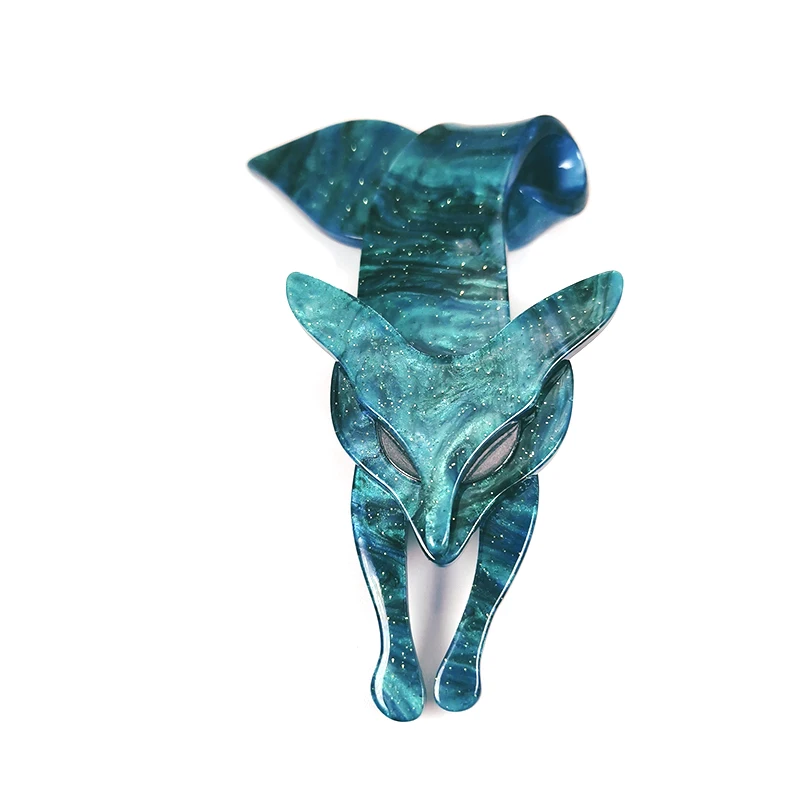 Fant&jack limted brooches for women acrylic Fox pin large brooch pins for clothing - Окраска металла: С латунным покрытием