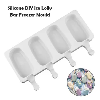 

VKTECH 4PCS Ice Cream Mold Hole Silicone Ice Cream Mould Ice Cube Tray Popsicle Barrel Diy Mold Dessert Ice Cream Mold