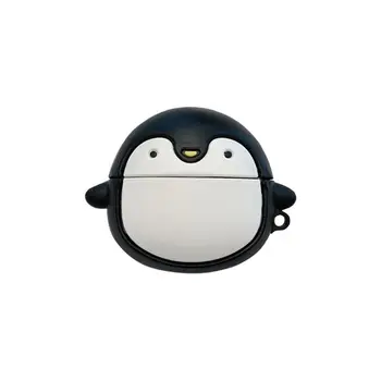 

Cute Penguin Protective Cover Silicone Case Shell with Carabiner for Airpods Pro