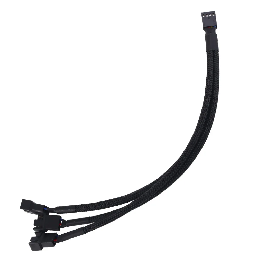 

22AWG 30cm Motherboard Internal 3Pin Female Cooling Fan Port 1 To 3 Parallel Link Splitter Power Sleeved Cable