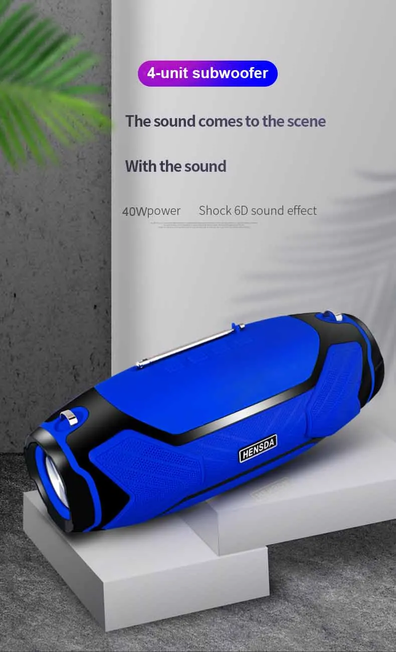 pc speakers Powerful Subwoofer Portable Radio FM Wireless Caixa De Som Bluetooth Speaker Music Sound Box Blutooth For Large High Power Bass party speaker