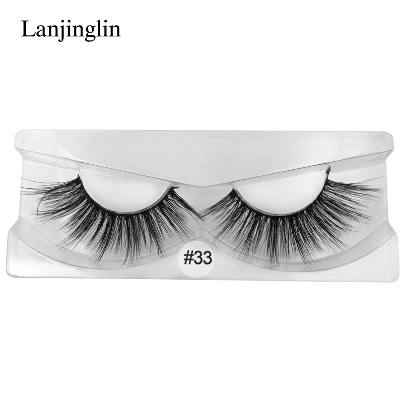 LANJINGLIN 10 пар, искусственные норковые ресницы оптом, натуральные длинные накладные ресницы для наращивания, объемные ресницы, пушистые мягкие ресницы - Цвет: W33W 10 PAIRS