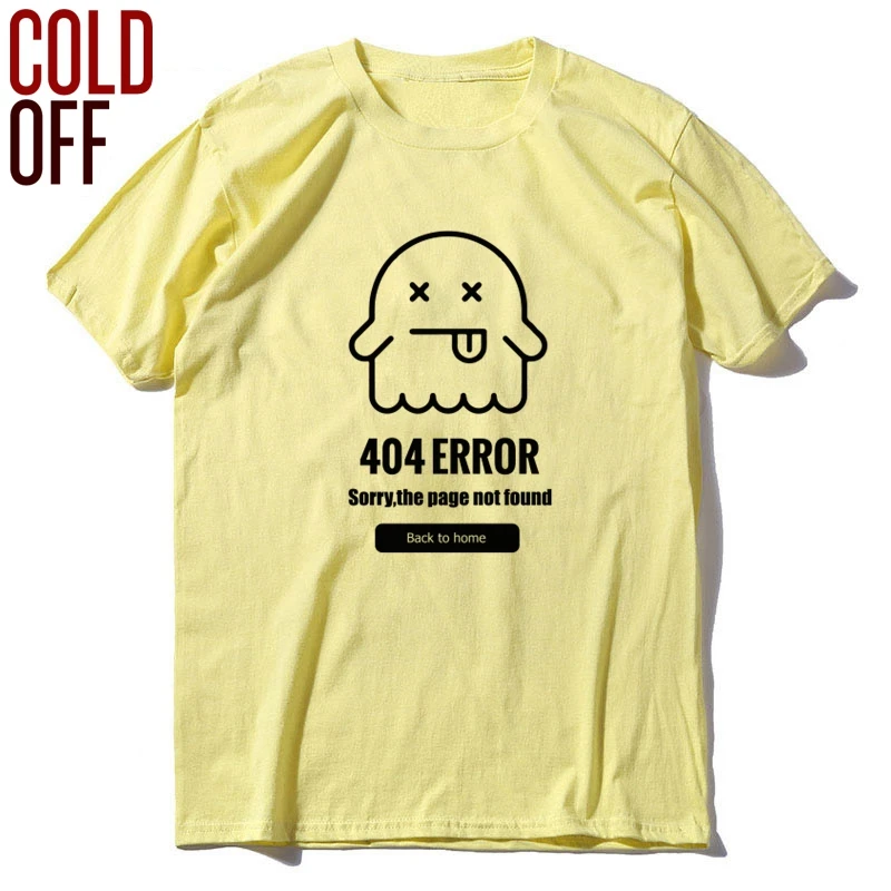 COLD OFF, хлопок, короткий рукав, 404, ошибка, принт, Мужская футболка, свободная, крутая, трикотажная, Мужская футболка, o-neci, футболка, Топы, мужские футболки - Цвет: IN0302CO-YM