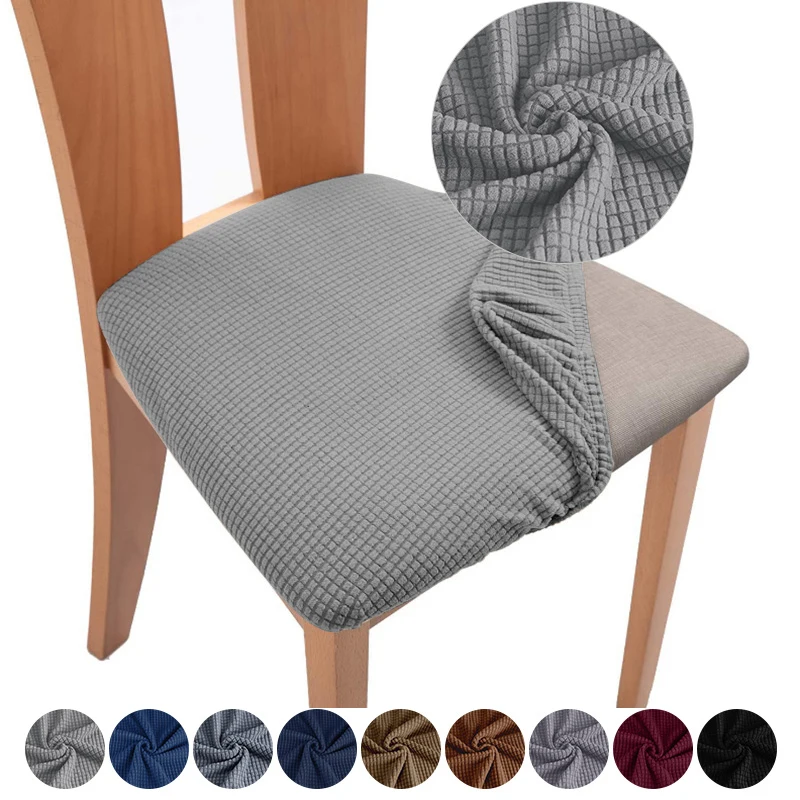 

1/2/4/6 pcs Spandex Jacquard Dining Room Chair Seat Covers Thick Elastic Cushion Stool for Dining Wedding Chair Removable Covers