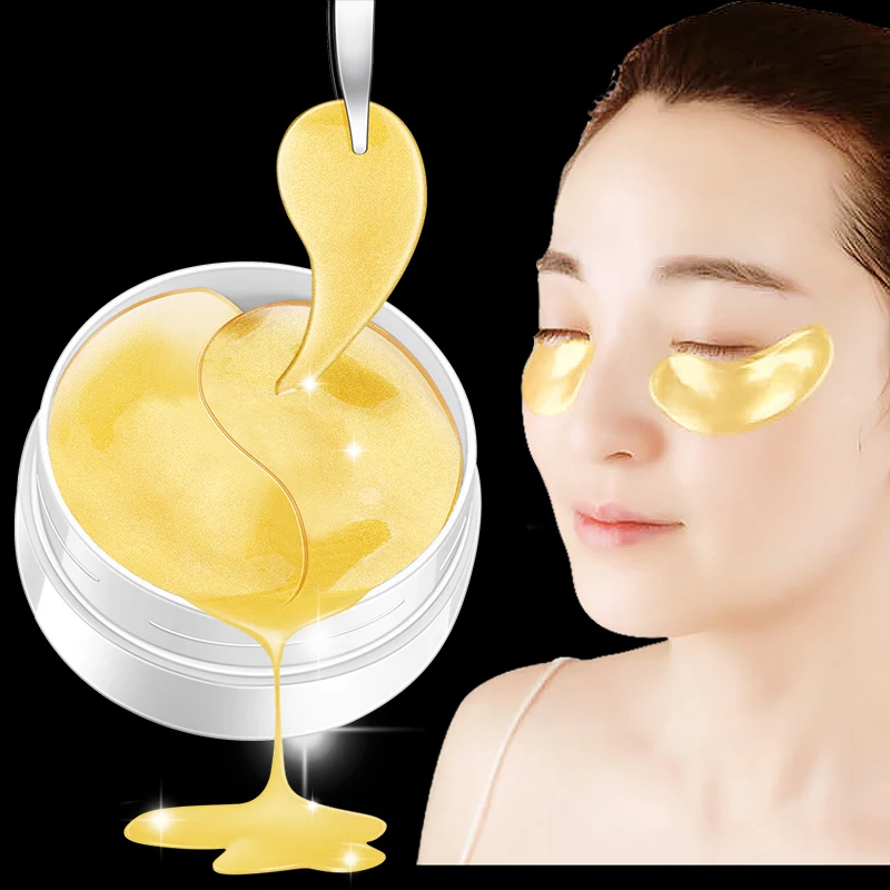 LAMILEE Gold Aquagel Collagen Eye Mask Ageless Sleep Mask Eye Patches Dark Circles Face Care Mask To Face Skin Care Whitening|Creams| - AliExpress