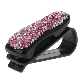 

Auto Fastener Clip Rhinestone Diamond Car Sun Visor Glasses Sunglasses folder Ticket Receipt Card Clip Storage Holder Accessorie