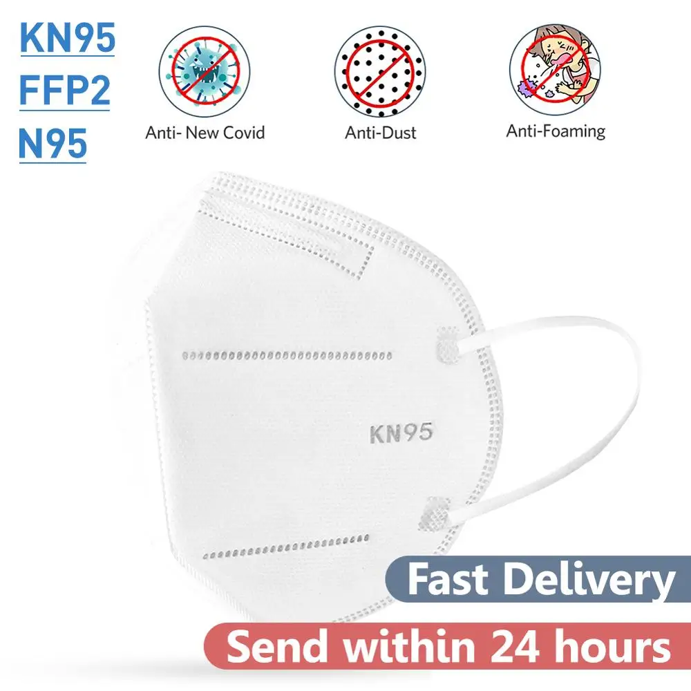 

KN95 FFP2 Face Masks Anti-dust Proof Face Mask PM2.5 Prevent droplet Earloop Face Mouth Mask Feasuer as KF94