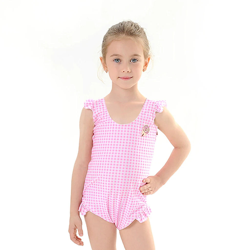 

2020 New Baby Girl Swimsuit One Piece Swimwear Classic Children Bodysuit Lollipop Embroidery Swimsuit for Girl Bathing Suit