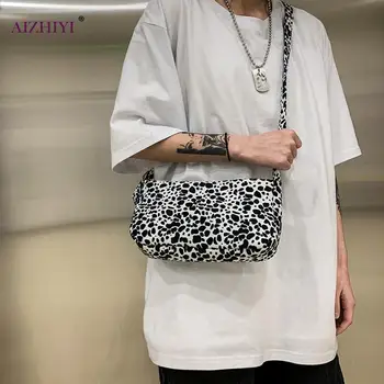

Women Cow Printed Shoulder Messenger Bag College Style Ladies Square Handbags Classic Elegant Crossbody Shoulder Bag