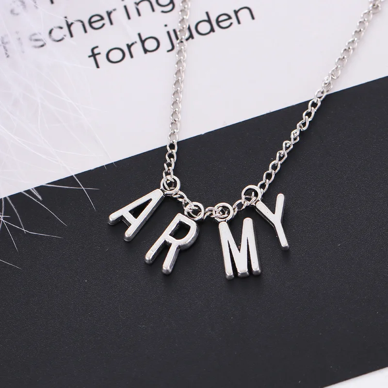 Kpop Jewelry Necklace Party-Accessories Letter Alloy Girl Bangtan Boys Fashion Woman