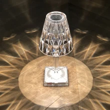 

Diamond Style Table Lamp Bedroom Bed Night Light Touch Chargable LED Lighting Fixture Bar Cafe Restaurant Hotel Desk Decoration