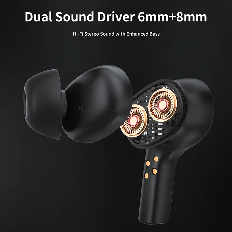 TWS-S9 Earbuds Wireless Bluetooth 5.0 QCC3020 Chip ANC Earphones Dual Microphone HD Call HIFI Stereo Sport Headset