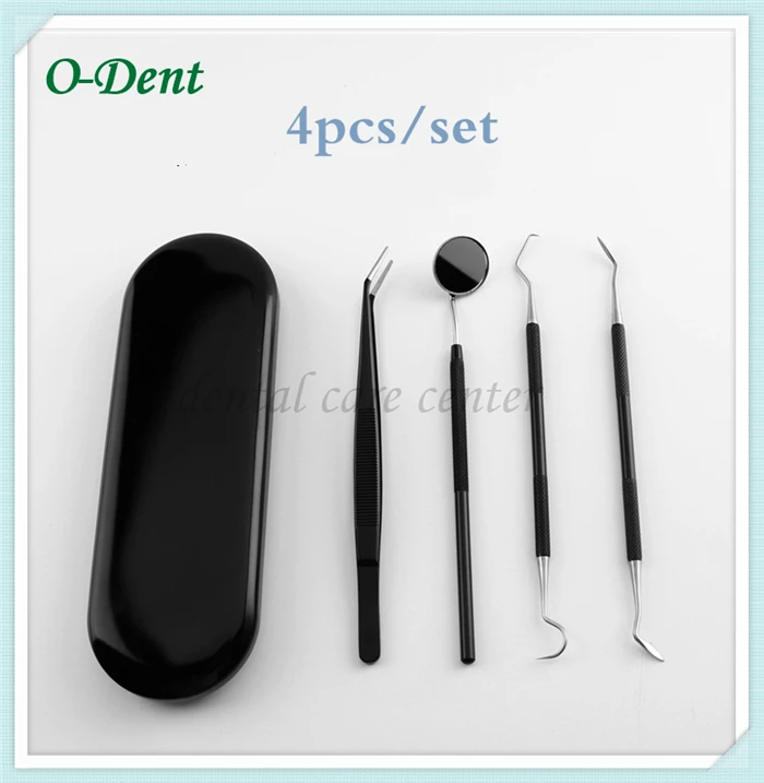 

4pcs Dental Probe Tweezers mirror Set Tools Kit Stainless Steel Double Head Teeth Scraper Dentist Teeth Clean Oral Care Tools