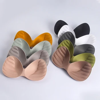 

Colorful Chest Padded Soft Womne Sponge Padded Bikini Padded Bra Enhancer Pad Lady Insert Chest Invisible Pad High Quality