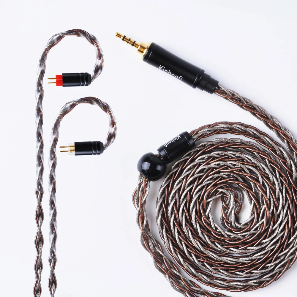 Kinboofi 8 серебряных сердечника и Медь Модернизированный кабель 2,5/3,5/4,4 мм балансный кабель с MMCX/2pin разъем для HQ5 HQ6 ZS10 ZS6 ES4